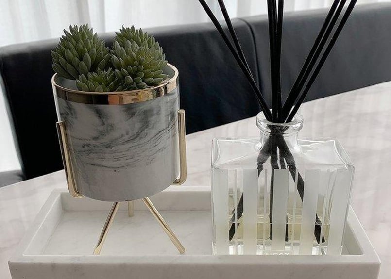 大理石のインテリアトレイ 天然大理石TRAY（トレイ）＿Lサイズ | happy storage