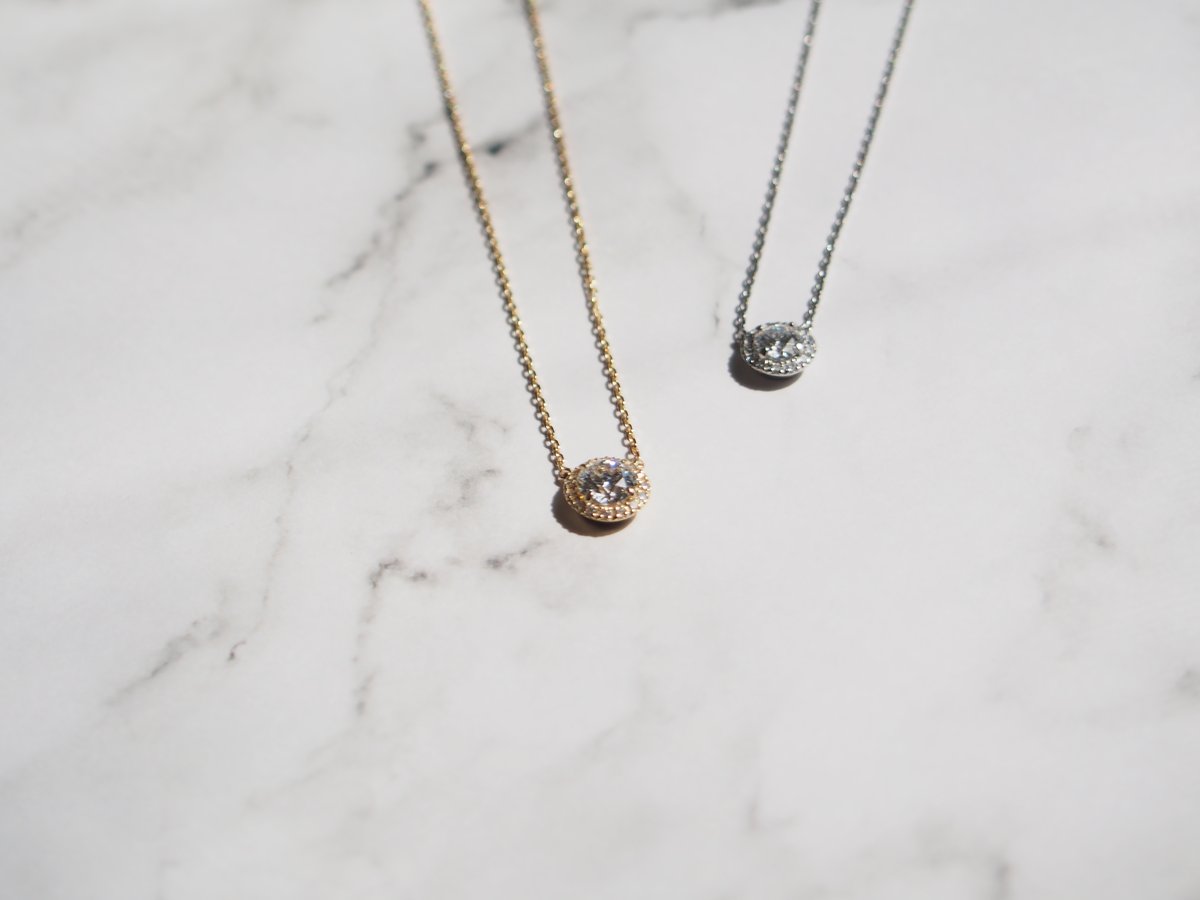 ダイヤモンド ヘイローネックレス 0.5ct［K18］ | Mare