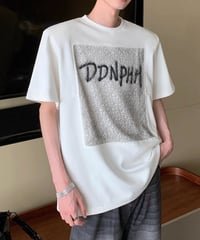 フロントデザイン ショルダーパッドTシャツ / 2color