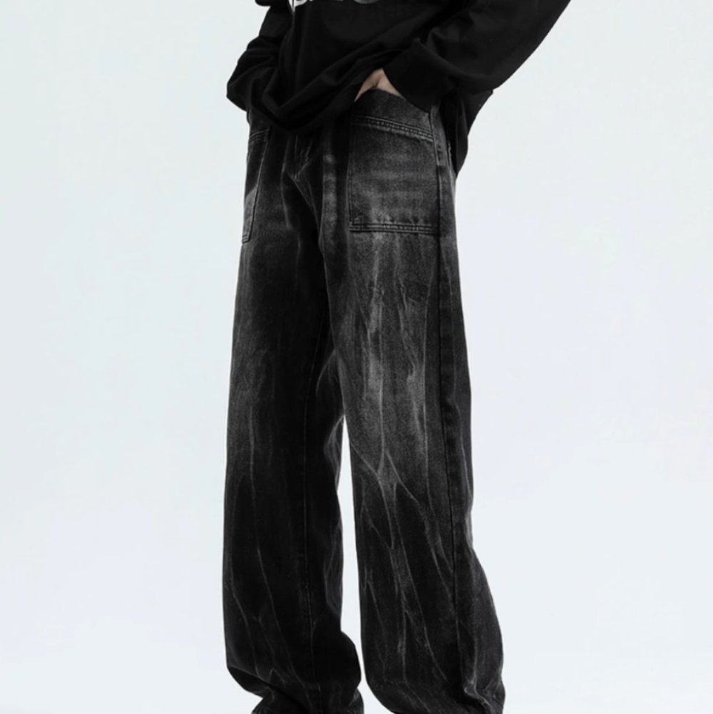 ヴィンテージ フレア スラックス ブラック ヴィンテージライクストレッチブラックフレアデニム ／ vintage