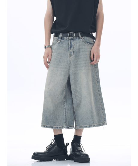 ワイドデニム ハーフパンツ / 4color