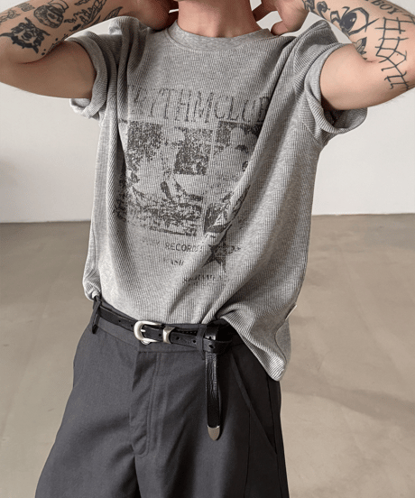TRYTHMCLUB グラフィック ワッフルTシャツ / 2color