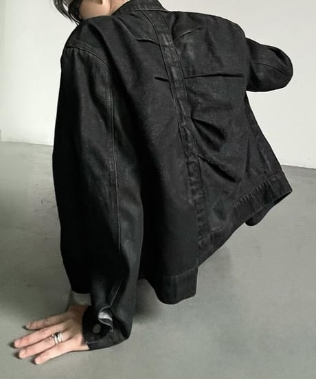 ウォッシュド ブラックデニムジャケット