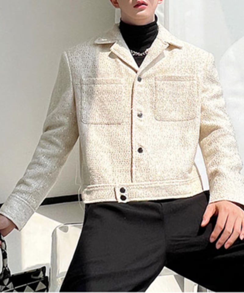 クロップドツイードジャケット ツイードクロップドジャケット / 2color | ness.