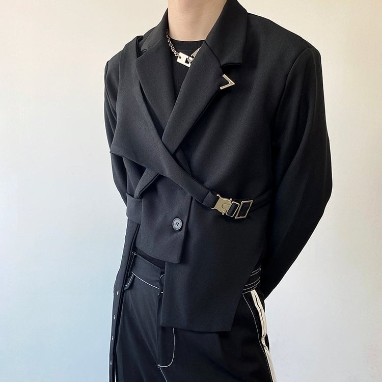 アシンメトリー ベルトデザインジャケット | ness.