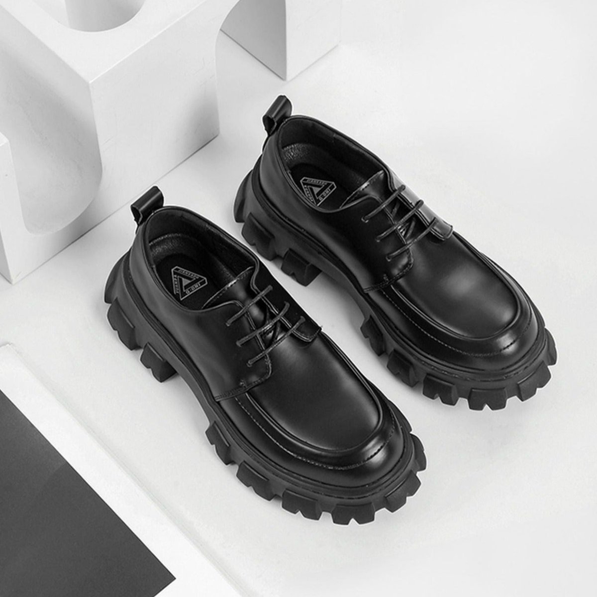 レザーシューズ 厚底 ハイソール PUレザー シンプル 英国風 d109 ハイソール レザーシューズ | ness.