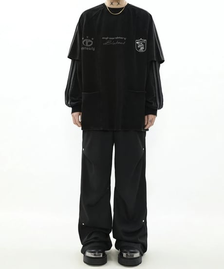フェイクレイヤード プルオーバーシャツ