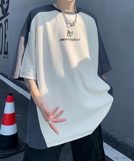 バイカラー ルーズシルエットTシャツ