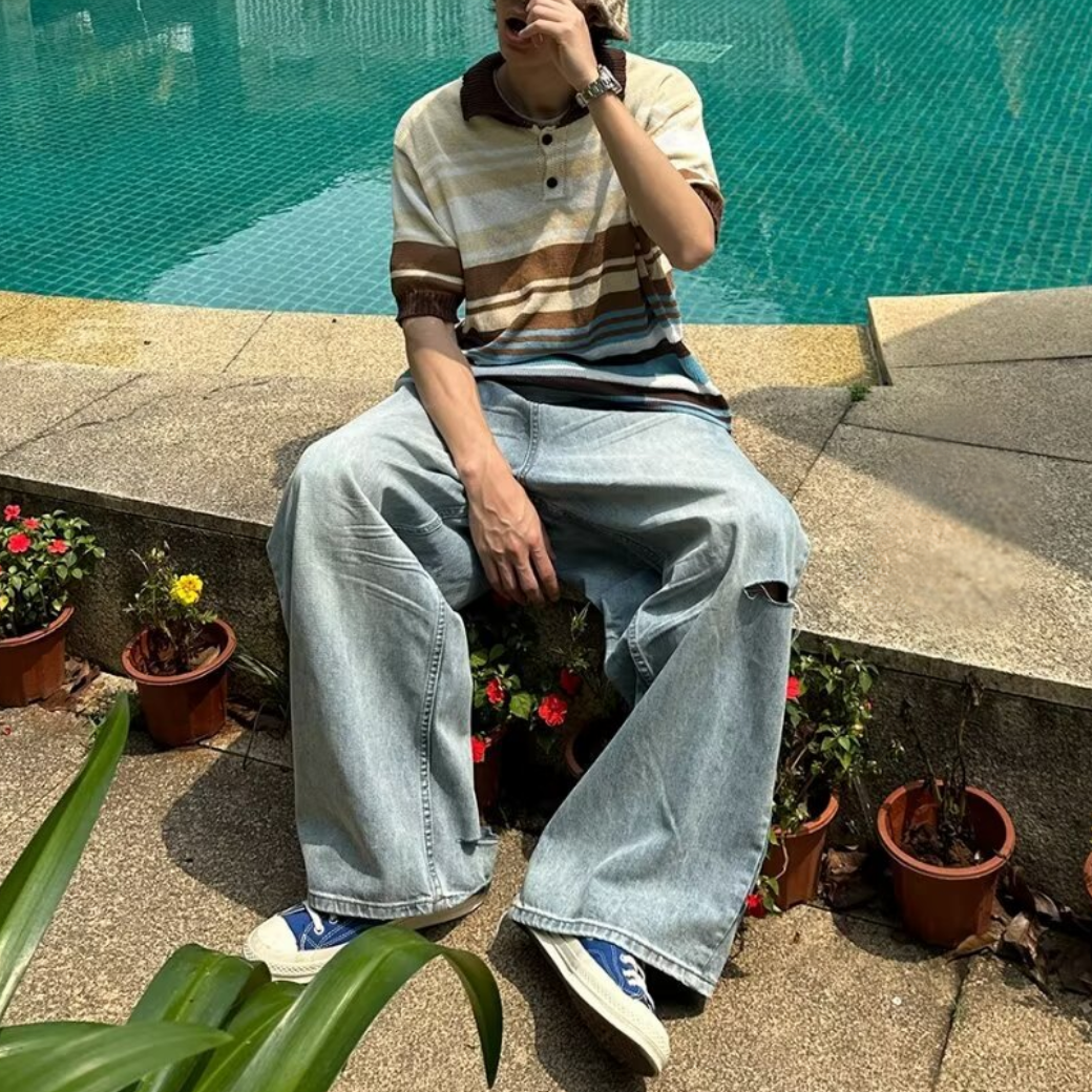 在庫限り】ヴィンテージウォッシュ ワイドバギーデニム | ness.