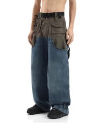 ミリタリーポケット ワイドデニムパンツ