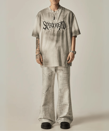 スパイクヘッド ダメージグラフィックTシャツ / 2colors