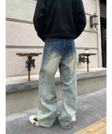 ヴィンテージウォッシュ ワイドデニムパンツ