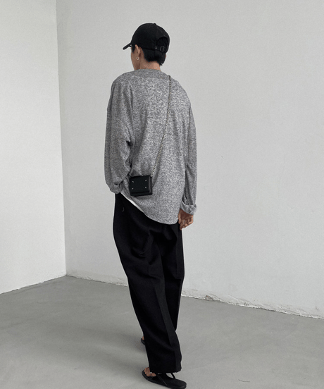 シアーメランジオーバーサイズルーズニットソー / 2color
