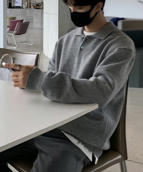 クラシックニットポロセーター / 4color