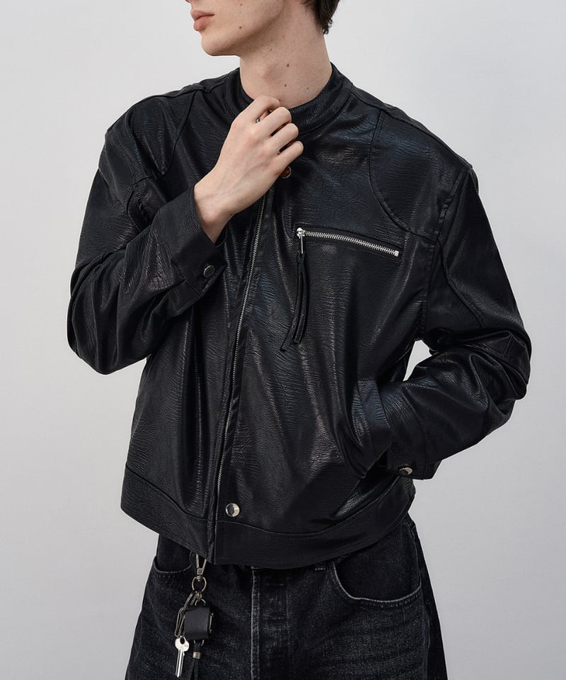 スタンドカラー レザージャケット | ness.