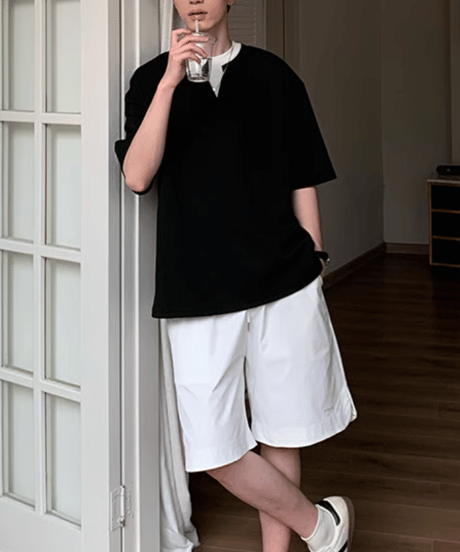 リラックスフィット スキッパー Tシャツ / 2color