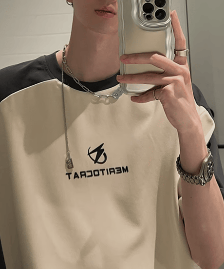 バイカラー ルーズシルエットTシャツ