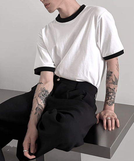 モノトーン リンガーTシャツ