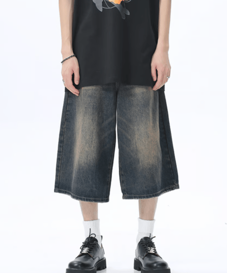 ワイドデニム ハーフパンツ / 4color