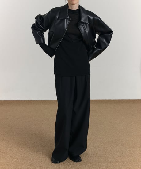 シングルレザー ショートジャケット