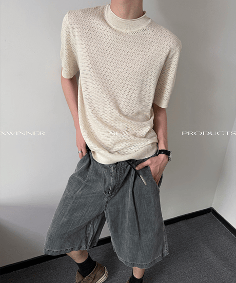 テンセルリネン ミニマルルーズショートパンツ / 2color
