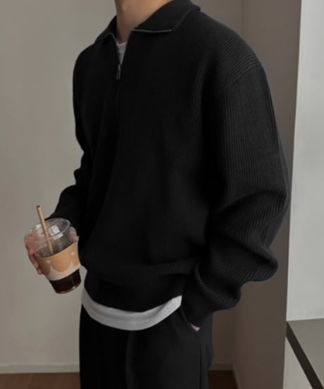 ハーフジップニット プルオーバー / 2color