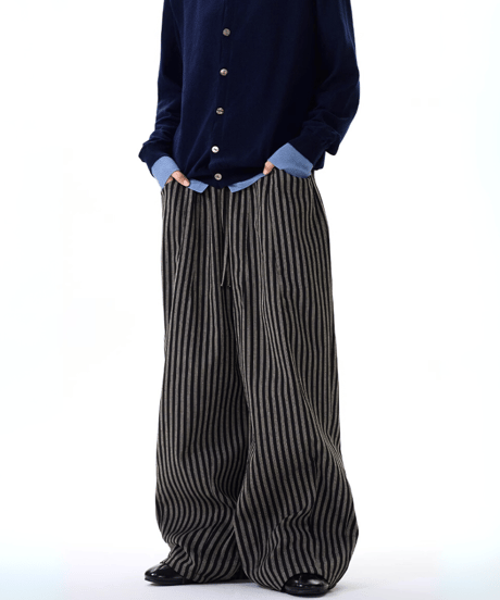 ストライプ イージーワイドパンツ