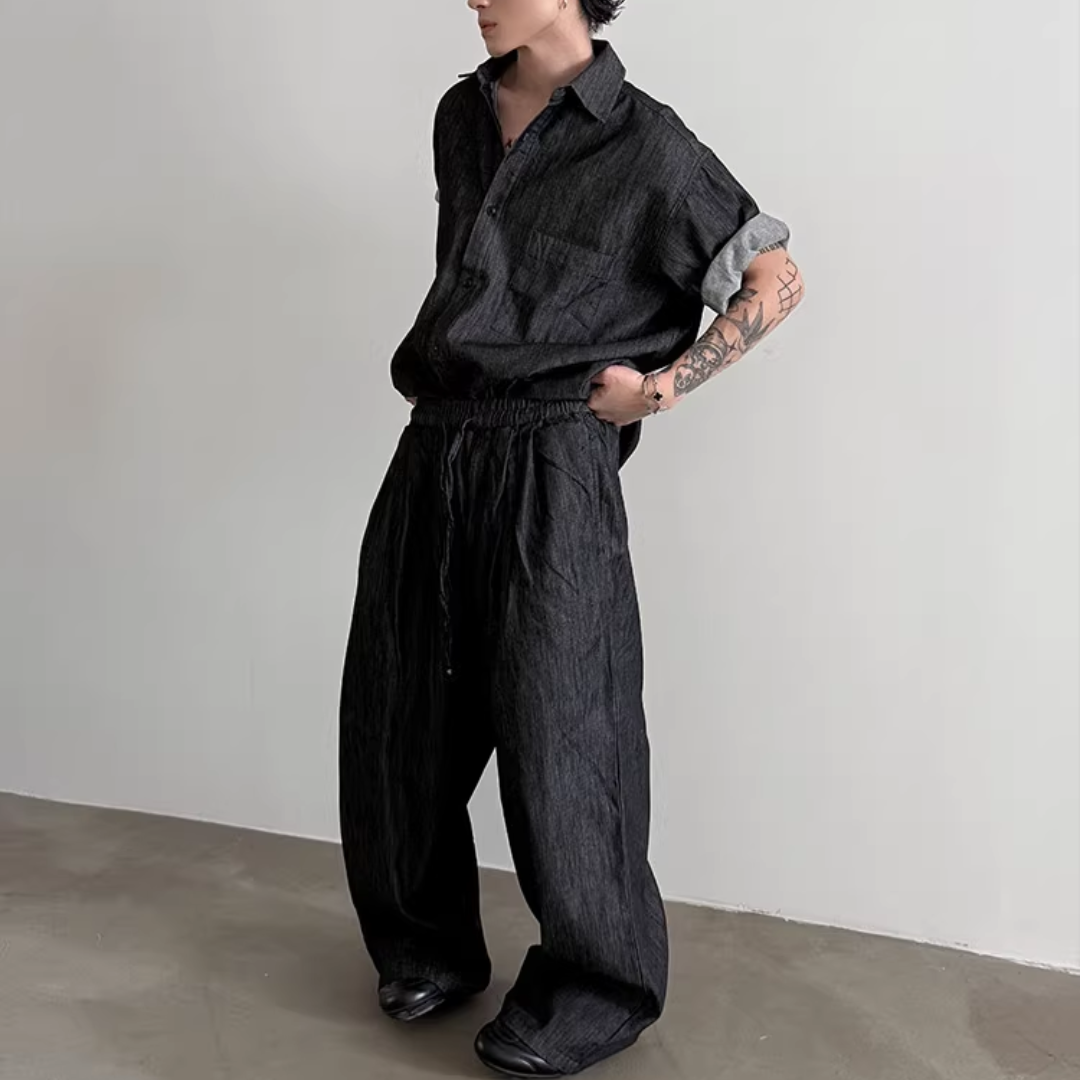 あ*ら様 23AW【新品】☆CALEE：ドロップショルダー　デニムシャツ　インデ mv-sp06.jpg