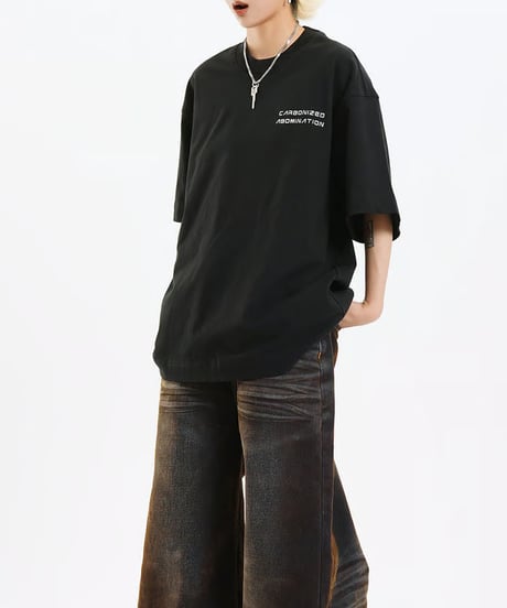 バックテキスト オーバーサイズTシャツ / 2color