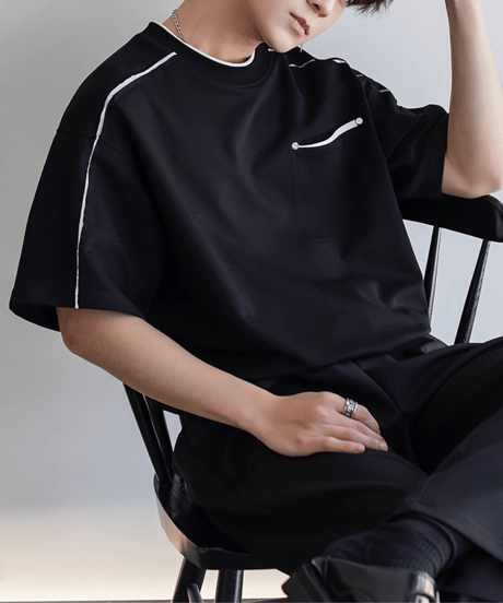 ステッチライン オーバーサイズTシャツ / 2color