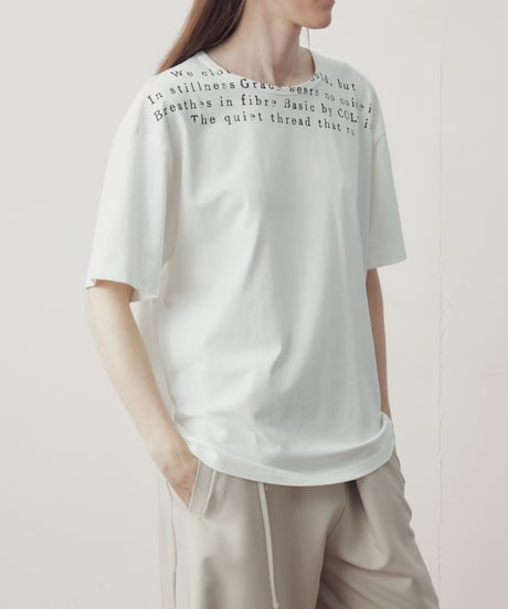 ネックロゴ ミニマル ルーズTシャツ / 2color