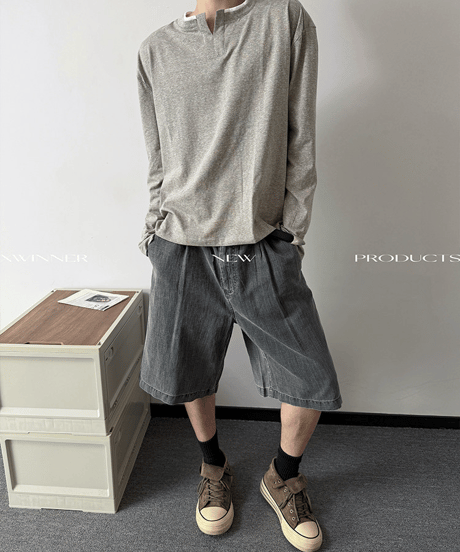 テンセルリネン ミニマルルーズショートパンツ / 2color