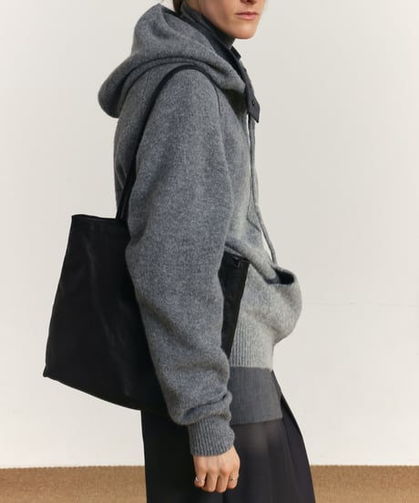 ウールブレンド ジップアップフーディー