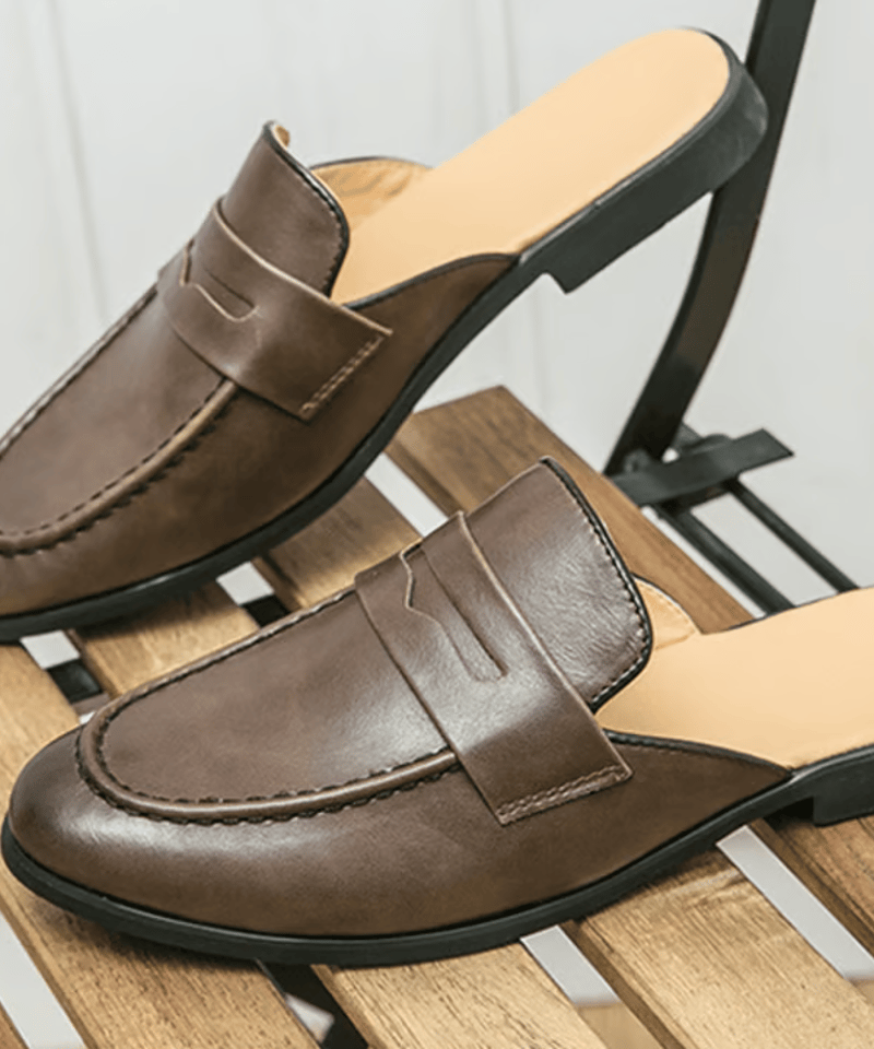 レザー バックレスローファー / 2color | ness.