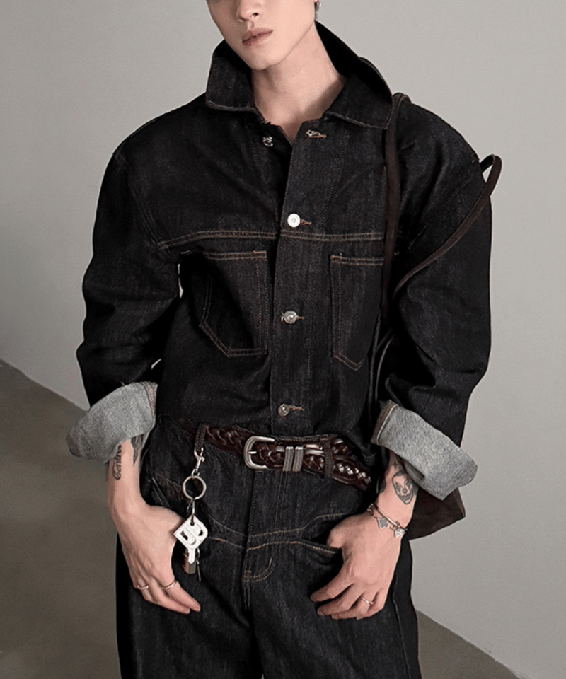 ワイド ブラックデニムジャケット | ness.