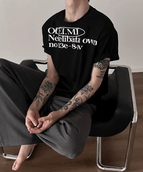 NEFELIBATA モノトーンプリントTシャツ / 2color
