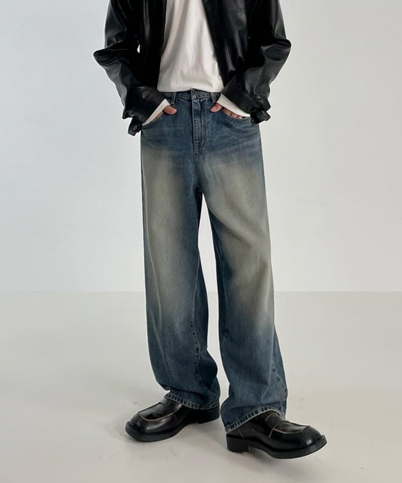 ヴィンテージウォッシュ ワイドデニムパンツ | ness.