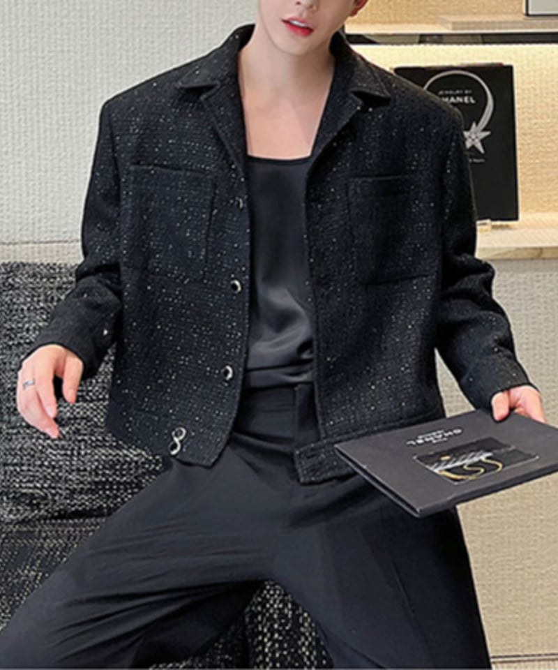 クロップドツイードジャケット ツイードクロップドジャケット / 2color | ness.