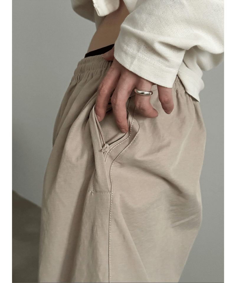 nagonstans ワイド タック パンツ ベージュ ドローストリング S nagonstans ワイド タック パンツ ベージュ ドローストリング S tuck