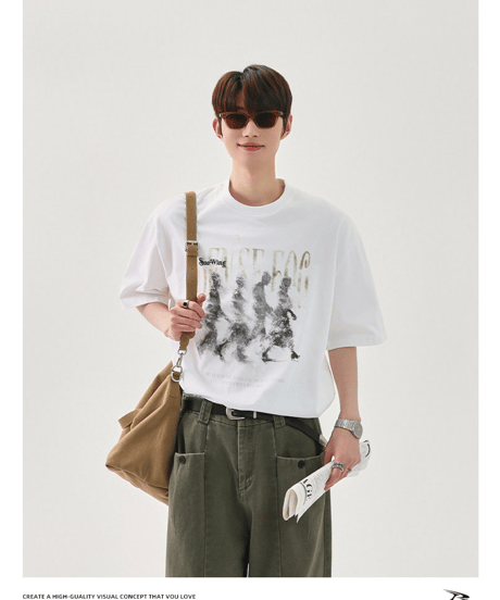 オーバーサイズ グラフィックプリント 半袖 Tシャツ  / 4color