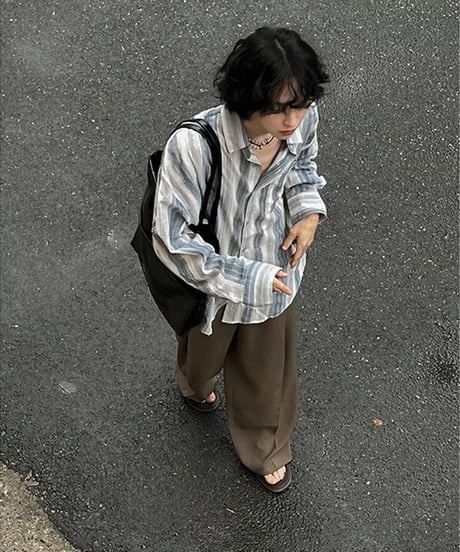 アートテクスチャー ストライプシャツ