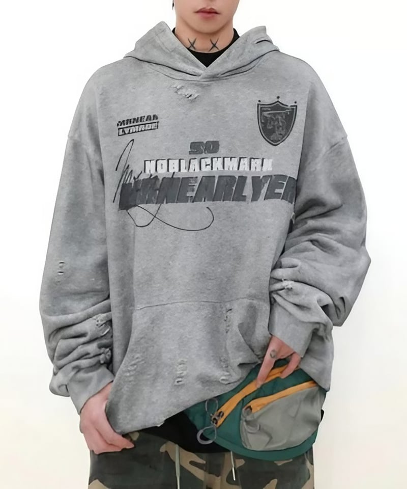 Saint ダメージパーカー グレー Saint ダメージパーカー グレー Saint ダメージパーカー グレー Saint