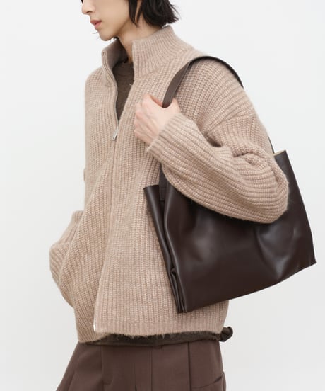 スタンドカラー ジップアップ ニットブルゾン / 2colors