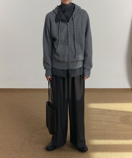 ウールブレンド ジップアップフーディー