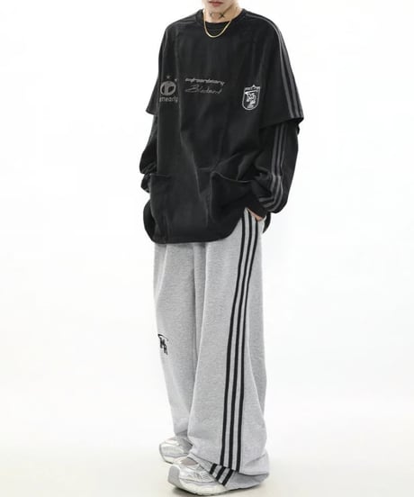 フェイクレイヤード プルオーバーシャツ