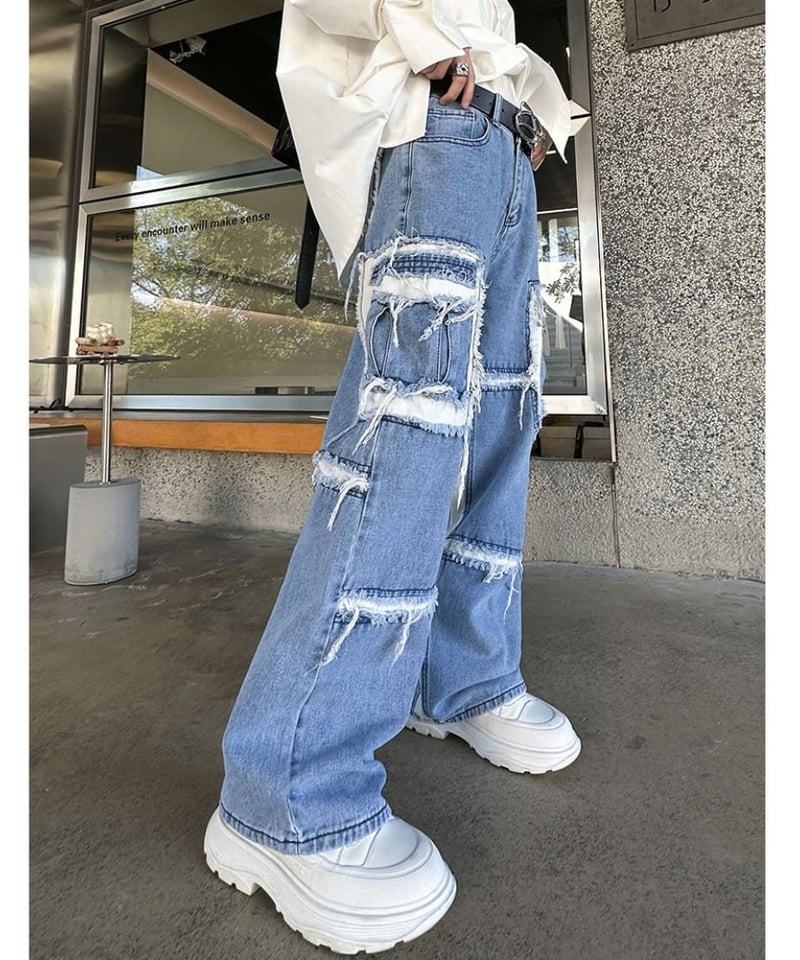 新品　エムズグレイシー　ジーンズ　デニム 8 手拭き加工 クレイジー デニム メンズ デニム ジーンズ : 8(eight