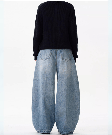 バルーンシルエット ワイドデニムパンツ