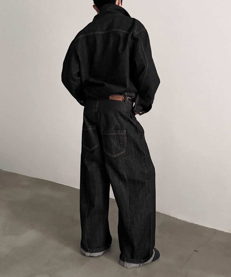 ワイド ブラックデニムジャケット | ness.