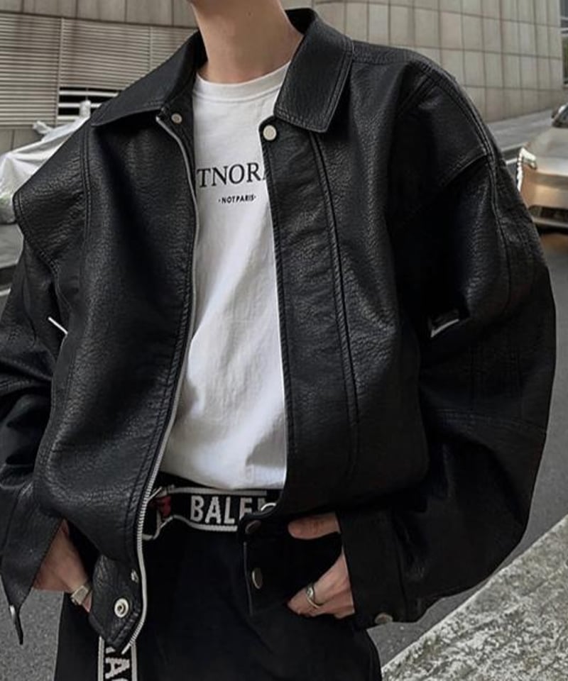 オーバーサイズ レザージャケット | ness.