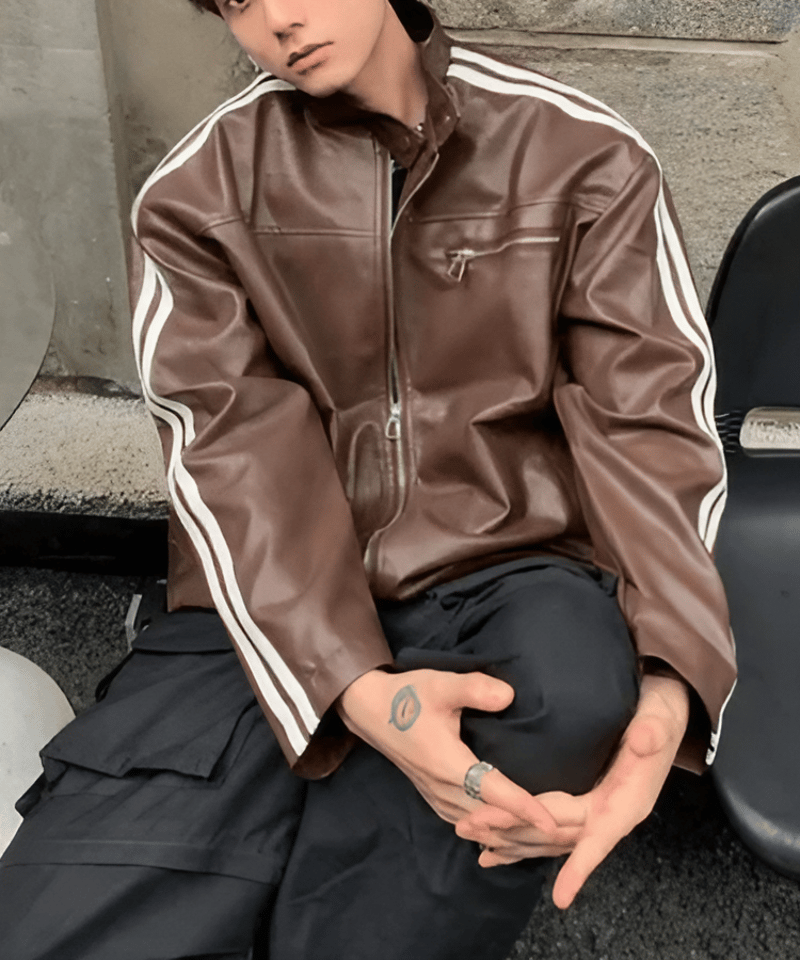 ストリートライン PUレザートラックジャケット / 2color | ness.